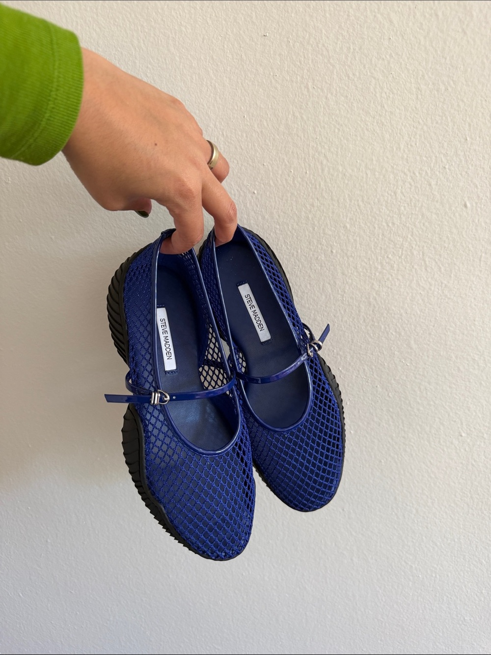 NEW, NEVER WORN - Steve Madden Cobalt Mesh Mary Jane Flats